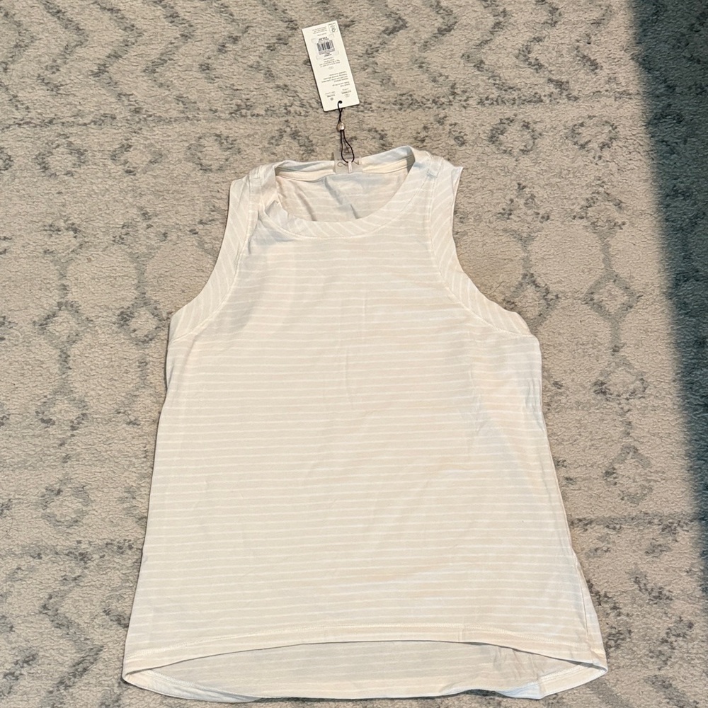 NWT Calia Cream Striped Tank Top